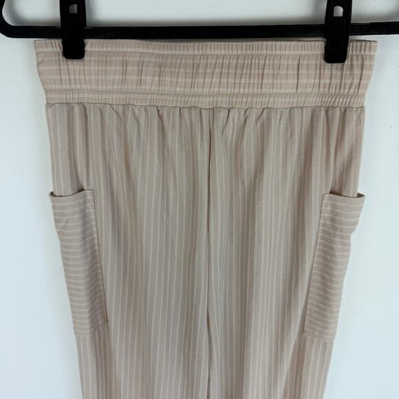 Joe & Rae Womens Adjustable Drawstring Wide Leg Pink/White Striped Pants Small - Picture 5 of 9